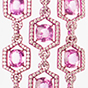 Boucles d'oreilles joaillerie avec saphirs roses sur titane anodis