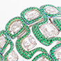 Bracelet diamants et emeraudes en titane anodis